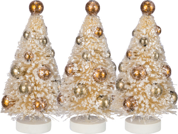 37347 Bottle Brush Tree Set - Cream - Set Of 4 By Primitives by Kathy