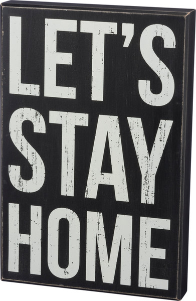 37584 Box Sign - Stay Home - Set Of 2 By Primitives by Kathy