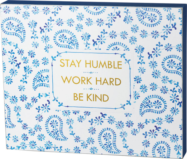 37904 Box Sign - Stay Humble - Set Of 2 By Primitives by Kathy
