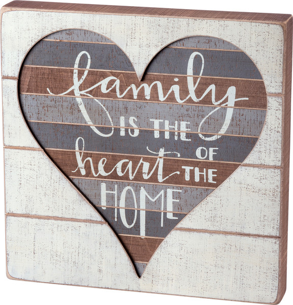 38235 Slat Box Sign - Heart Of Home - Set Of 2 By Primitives by Kathy