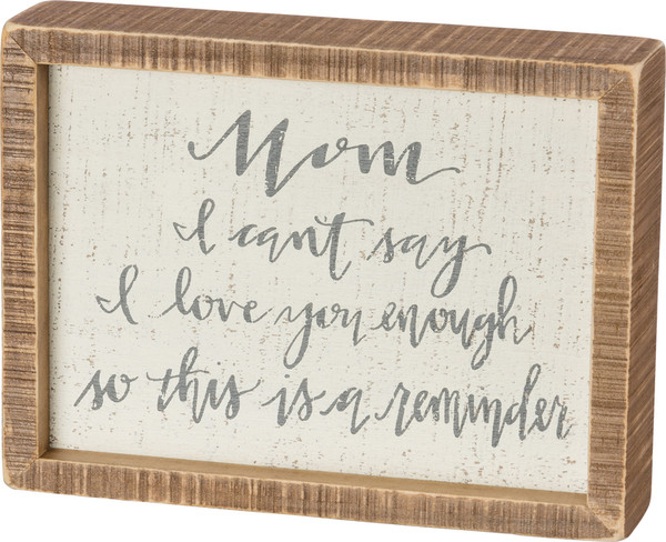 Inset Box Sign - Mom I Can'T - Set Of 2 (Pack Of 2) 38497 By Primitives By Kathy