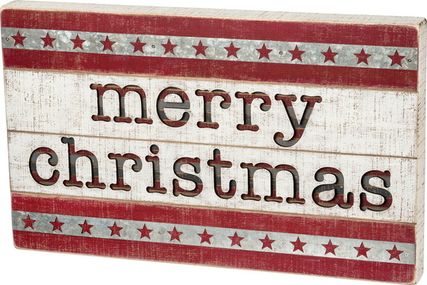 38717 Slat Box Sign - Christmas - Set Of 2 By Primitives by Kathy