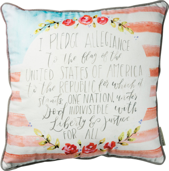 38847 Pillow - I Pledge Allegiance - Set Of 2 By Primitives by Kathy