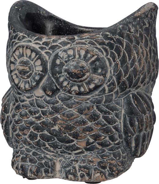 Cement Owl Planter - Large (Pack Of 4) 38935 By Primitives By Kathy