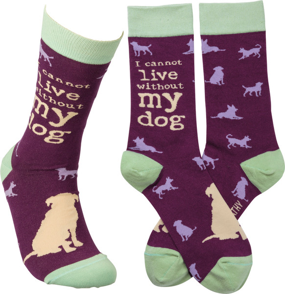 Socks - Without My Dog - Set Of 4 (Pack Of 2) 39214 By Primitives By Kathy
