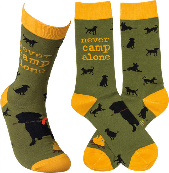 Socks - Never Camp Alone - Set Of 4 (Pack Of 2) 39216 By Primitives By Kathy