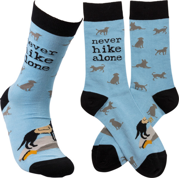 Socks - Never Hike Alone - Set Of 4 (Pack Of 2) 39217 By Primitives By Kathy