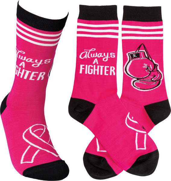 Socks - Always A Fighter - Set Of 4 (Pack Of 2) 39433 By Primitives By Kathy