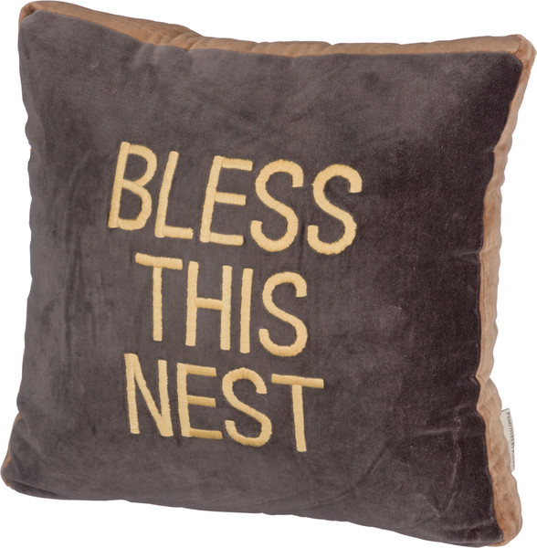 39624 Pillow - Bless This - Set Of 2 By Primitives by Kathy