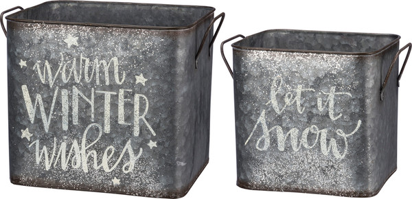 39687 Bin Set - Warm Winter Wishes - Set Of 2 By Primitives by Kathy