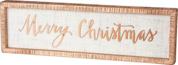 39690 Inset Box Sign - Merry - Set Of 2 By Primitives by Kathy