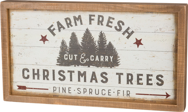 39886 Inset Box Sign - Farm Fresh - Set Of 2 By Primitives by Kathy