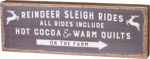 39892 Box Sign - Sleigh Rides - Set Of 2 By Primitives by Kathy