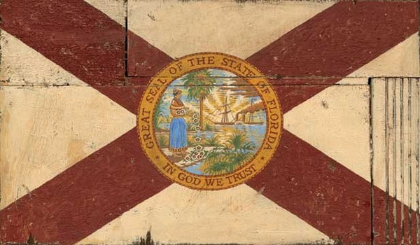 PP-1339 Red Horse Florida Flag Wall Art