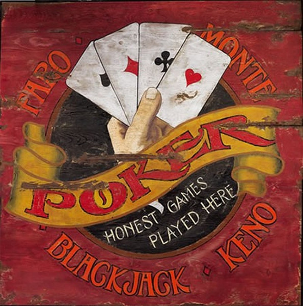 PP-981 Red Horse Faro & Poker Wall Art