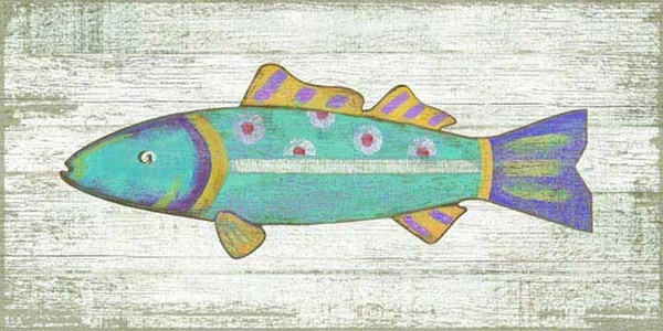 SN-515 Red Horse Funky Fish Blue Wall Art