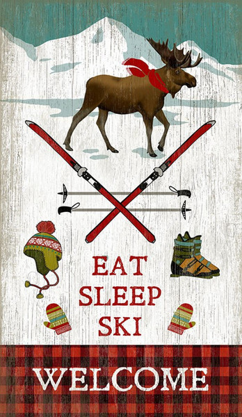 SN-553 Red Horse Eat Sleep Ski Wall Art