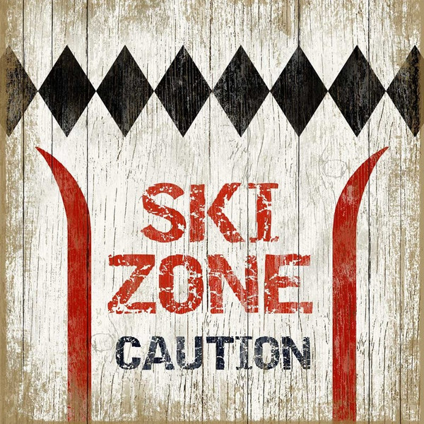 SN-559 Red Horse Ski Zone - 6 Wall Art
