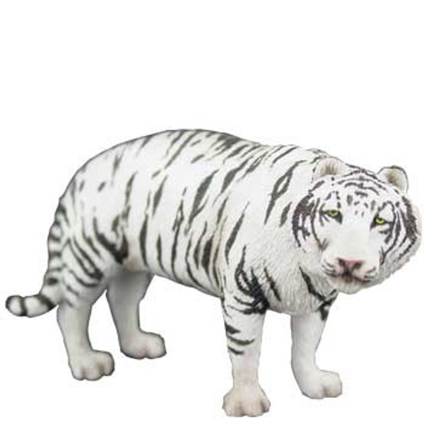 Sandicast Small Size White Standing Bengal Tiger Sculpture - SS75001
