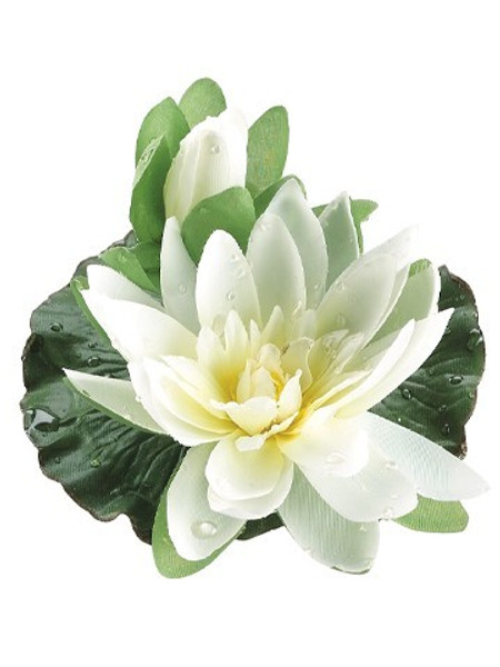 4" Floating Lotus With Water Drops Cream 12 Pieces AAF286-CR