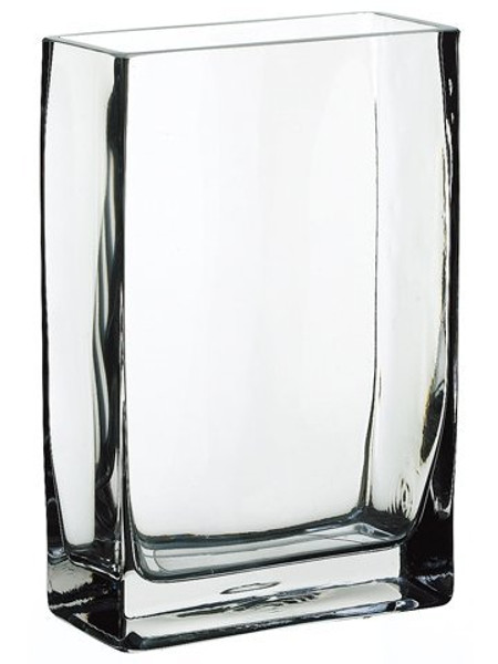 9"H X 3"W X 6"L Glass Cube Vase Clear ACH673-CW