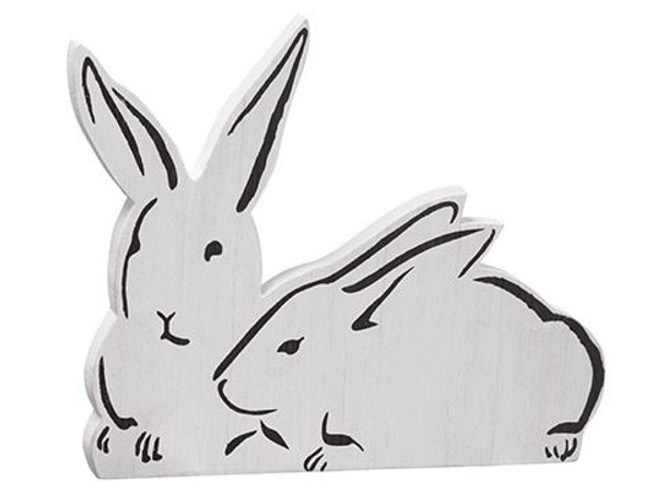 8.5" Bunny Table Top Whitewashed Black 6 Pieces AHE357-WW/BK