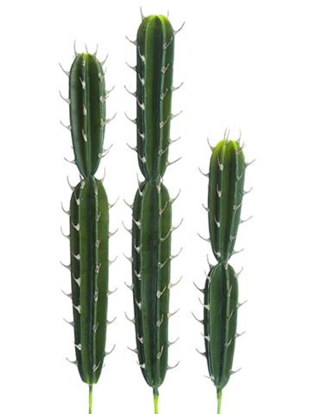 17.5" - 25.5" Soft Peruvian Cactus (3 Assorted/Set) Green 3 Pieces CC1415-GR