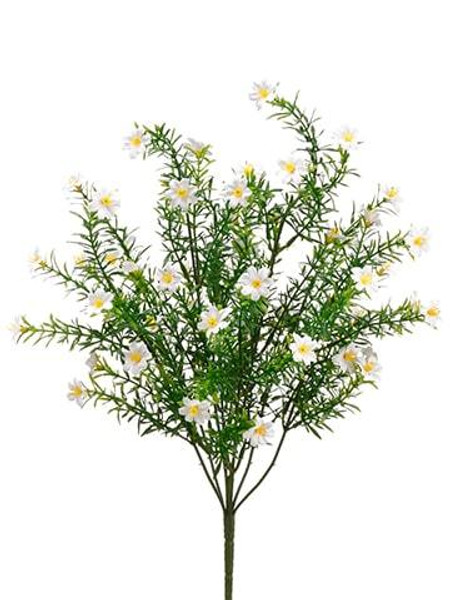 18" Mini Blossom Bush White 24 Pieces FBB037-WH