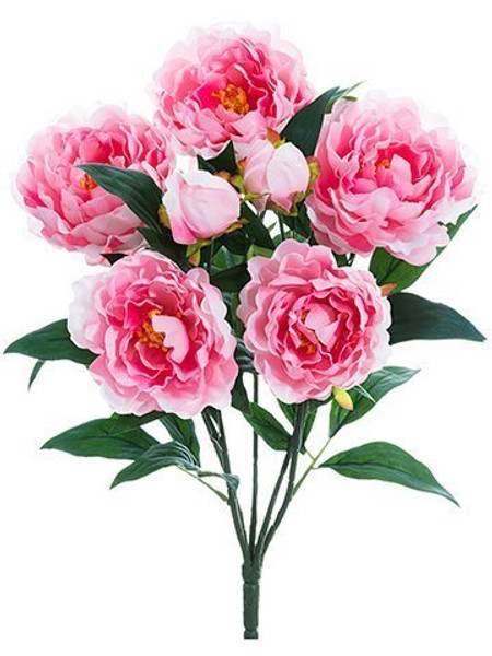 22" Peony Bush X5 Pink 12 Pieces FBP022-PK