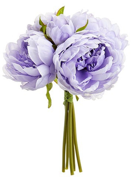 9.5" Peony Bouquet X5 Lavender 12 Pieces FBQ315-LV