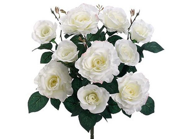 18" Rose Bush X 10 White 12 Pieces FBR628-WH