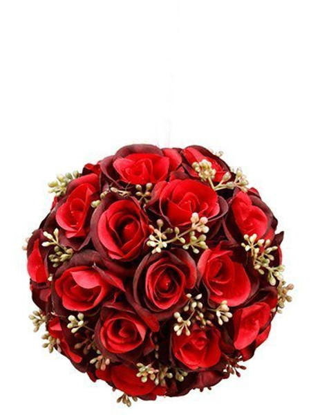 5.5" Rose Ball With Hanger  Red 6 Pieces FFR110-RE