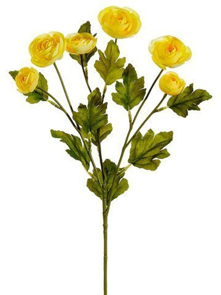 26" Ranunculus Spray Yellow 12 Pieces FSR280-YE