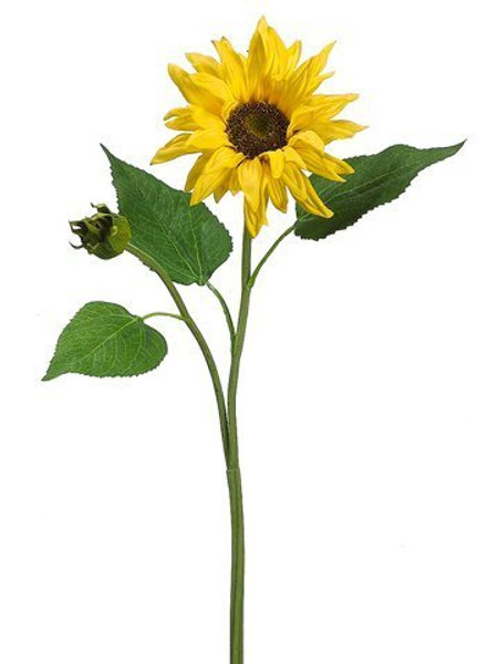 20" Sunflower Spray With Bud Yellow 12 Pieces FSS468-YE