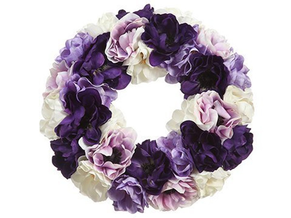 14" Anemone Wreath Mixed 2 Pieces FWA757-MX