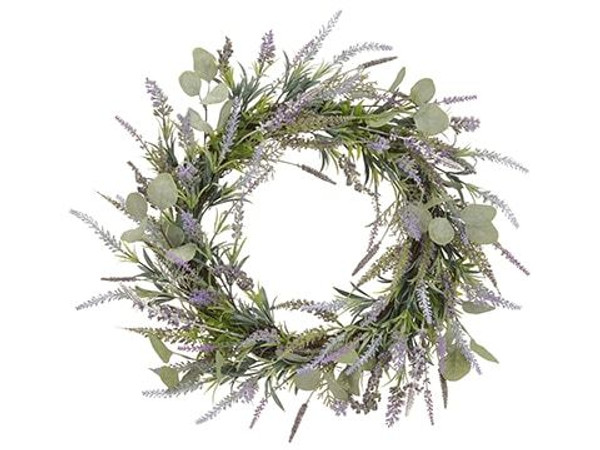 22" Lavender/Eucalyptus Wreath Lavender Green 4 Pieces FWL123-LV/GR