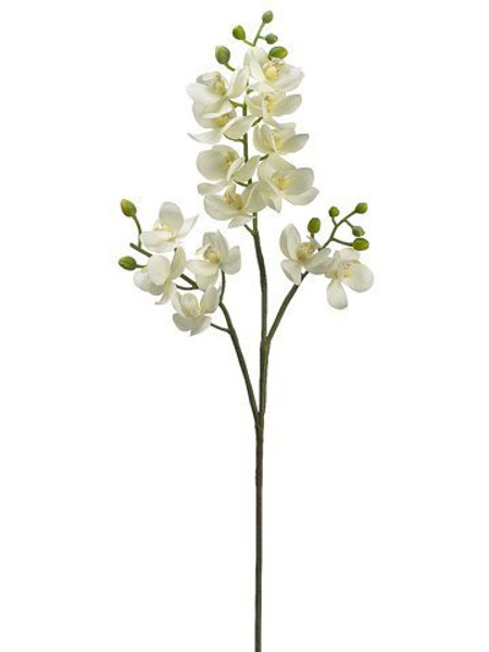 31" Mini Phalaenopsis Orchid Spray White 6 Pieces HSO476-WH