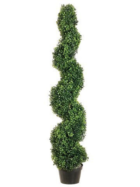4' Pond Boxwood Spiral Topiary In Plastic Pot Green 2 Pieces LPB714-GR