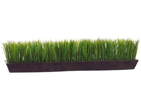 6"H X 26"W Grass In Rectangular Tin Planter Green 2 Pieces LPG325-GR