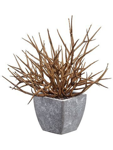 8" Twig In Paper Mache Pot Brown Gray 6 Pieces LPT024-BR/GY