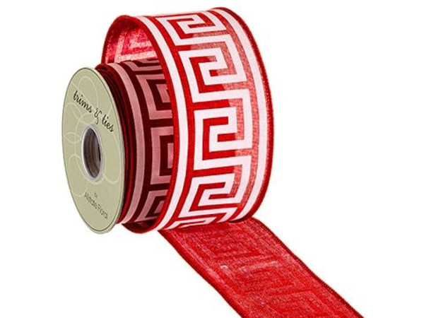 2.5"W X 10Yd Ribbon Red White 6 Pieces RW8070-RE/WH
