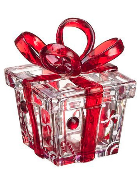 3.5"H X 2.5"W X 2.5"L Peppermint Candy Gift Box Red White 12 Pieces XA0280-RE/WH