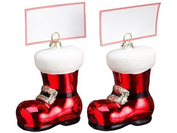3.25" Santa'S Boot Name Card Holder (2 Ea/Acetate Box) Red 6 Pieces XAB639-RE