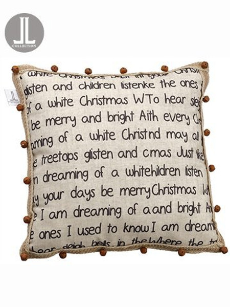 16"W X 16"L White Christmas Pillow Beige Rust 6 Pieces XAK843-BE/RU