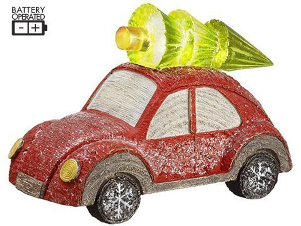 4" Car With Tree With Led Lights Red Green 2 Pieces XAT450-RE/GR