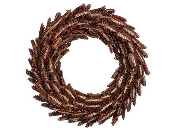20" Pine Cone/Berry Wreath Brown Red 2 Pieces XDZ608-BR/RE