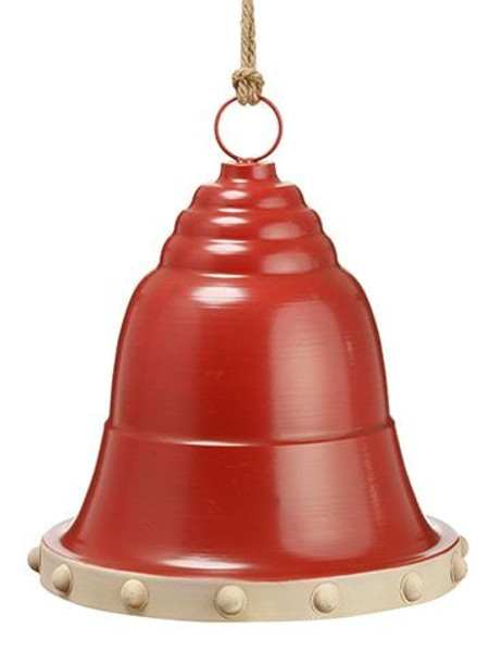15"H X 13"D Metal Bell Ornament Red Cream XN1016-RE/CR