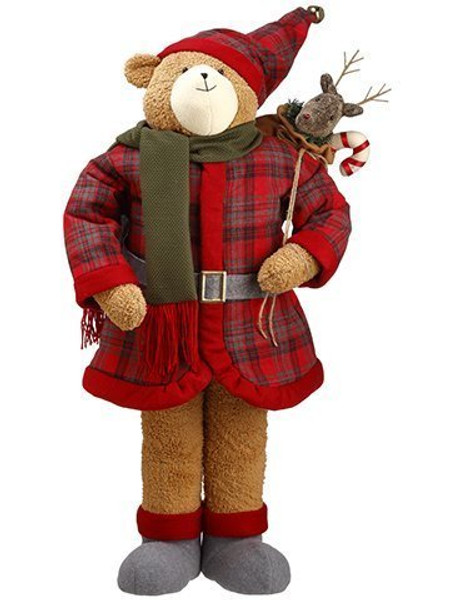 38" Plaid Bear Red XSI655-RE