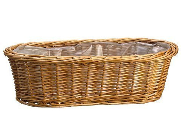 3.5"H X 5.5"W X 12"L Willow Basket W/Liner Beige 10 Pieces ZBK011-BE