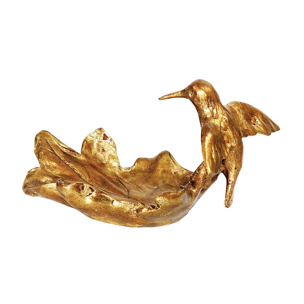 Decorative Hummingbird Bowl In Antique Brass 93-3046 BY Sterling